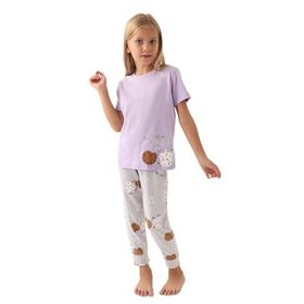 Arnetta 2884 Lila Kısa Kol Kız Çocuk Pijama Takımı