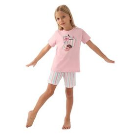 Arnetta 2887 Toz Pembe Şortlu Kız Çocuk Pijama Takımı