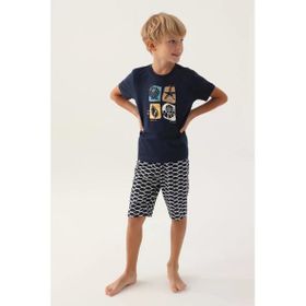 Arnetta 2981 Lacivert Erkek Çocuk Şortlu Pijama Takımı