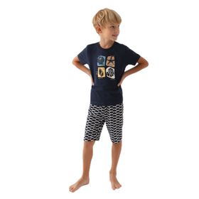 Arnetta 2981 Lacivert Erkek Çocuk Şortlu Pijama Takımı