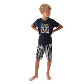 Arnetta 2981 Lacivert Erkek Çocuk Şortlu Pijama Takımı