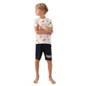 Arnetta 2984 Krem Erkek Çocuk Bermuda Pijama Takımı