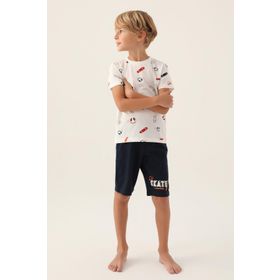 Arnetta 2984 Krem Erkek Çocuk Bermuda Pijama Takımı