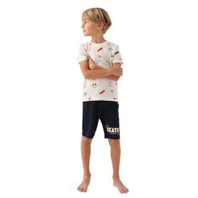 Arnetta 2984 Krem Erkek Çocuk Bermuda Pijama Takımı