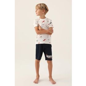 Arnetta 2984 Krem Erkek Çocuk Bermuda Pijama Takımı
