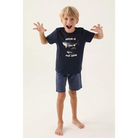 Arnetta 2995 Lacivert Erkek Çocuk Bermuda Pijama Takımı