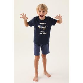 Arnetta 2995 Lacivert Erkek Çocuk Bermuda Pijama Takımı