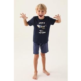 Arnetta 2995 Lacivert Erkek Çocuk Bermuda Pijama Takımı