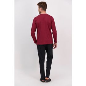 Arnetta Basic Koyu Kırmızı Erkek Uzun Kol Pijama Takımı