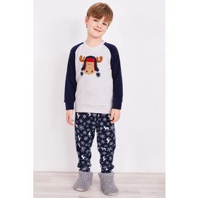 Arnetta Deer Gri Melanj Erkek Çocuk Pijama Takım