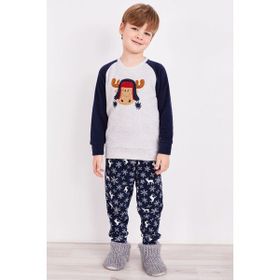 Arnetta Deer Gri Melanj Erkek Çocuk Pijama Takım