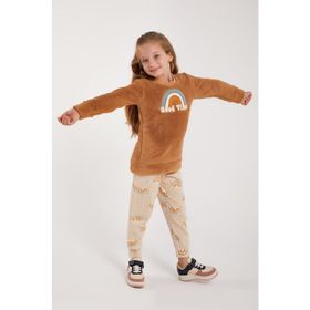 Arnetta Polar Bear Camel Uzun Kol Kız Çocuk Pijama Takım