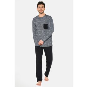 Arnetta Siyah Erkek Sıfır Yaka Pijama Takımı
