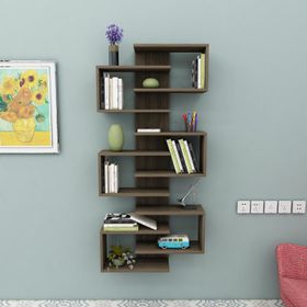 Arnetti Lotus Ceviz Duvar Rafı ve Kitaplık