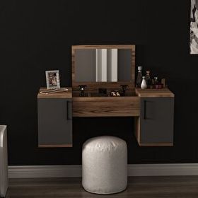Arnetti Mercan Lidya Antrasit Makyaj Masası