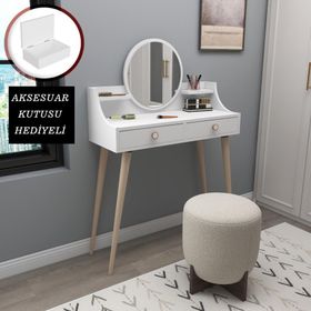 Arnetti Roys Beyaz Makyaj Masası