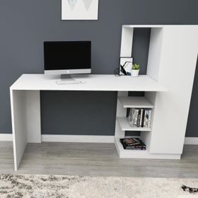 Arnetti Yağız Beyaz Dolaplı Çalışma Masası