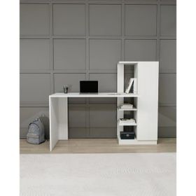 Arnetti Yağız Beyaz Dolaplı Çalışma Masası