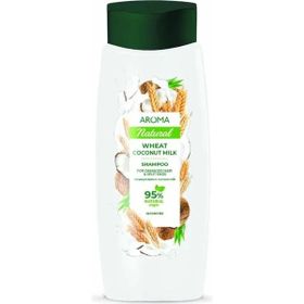 Aroma Natural 400 ml %95 Bitkisel Buğday Hindistan Cevizi Sütü Yıpranmış Saçlar İçin Şampuan