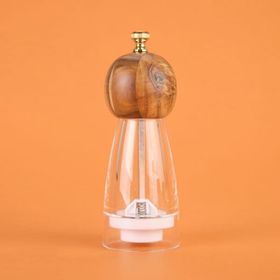 Arow 20 cm Kahverengi Şeffaf Akrilik Tuz Karabiber Öğütücü