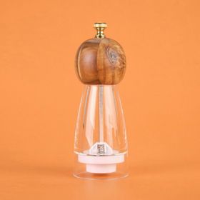 Arow 20 cm Kahverengi Şeffaf Akrilik Tuz Karabiber Öğütücü