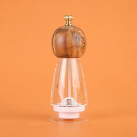 Arow 20 cm Kahverengi Şeffaf Akrilik Tuz Karabiber Öğütücü