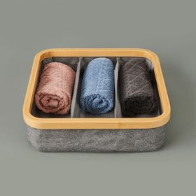 Arow 30x30 cm Gri 3 Bölmeli Katlanabilir Sepet