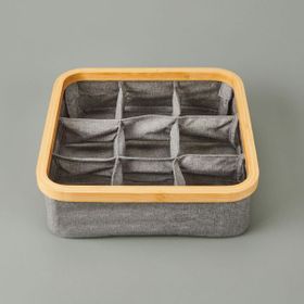 Arow 30x30 cm Gri 9 Bölmeli Katlanabilir Sepet
