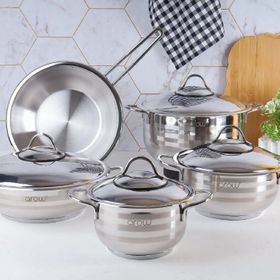 Arow Flavor 9 Parça Çelik Tencere Seti