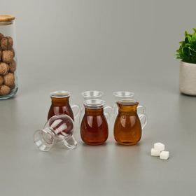 Arow Grape Borosilikat Cam 6'lı Şeffaf 220 ml Çay Seti