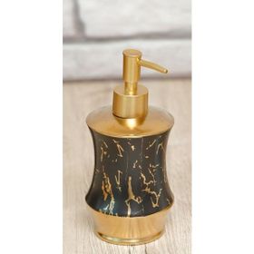 Arow Siyah - Gold Flora Mermer Görünümlü Porselen Sivi Sabunluk