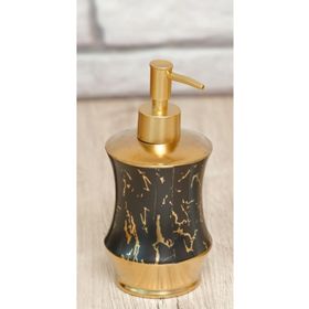 Arow Siyah - Gold Flora Mermer Görünümlü Porselen Sivi Sabunluk
