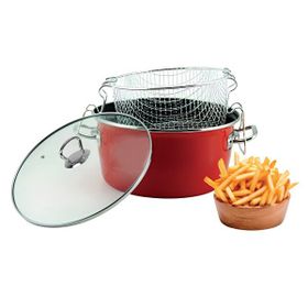 Arow TR-6488 Thor 22 CM Kırmızı Emaye Kızartma Tenceresi