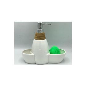 Arow Vilma TR-252 Lüx Porselen Sıvı Sabunluk Fırça Sünger Set