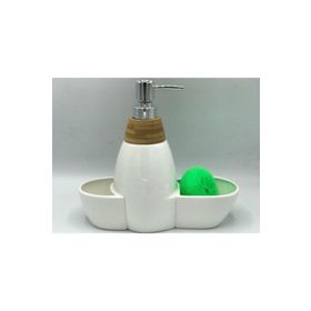 Arow Vilma TR-252 Lüx Porselen Sıvı Sabunluk Fırça Sünger Set