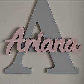 Arser Group Çocuk ve Bebek Odası Harf Kapı ve Duvar Süsü Pano İsimlik Ahşap Rengi Bebek Kapı Süsü