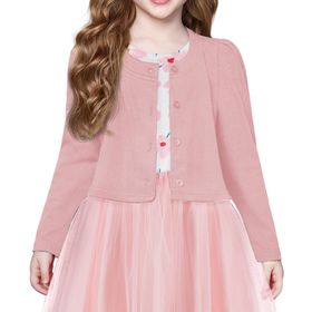 Arshiner Pembe Puf Kollu Kız Çocuk Bolero