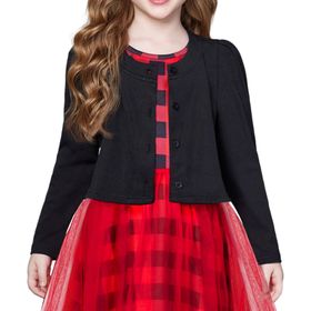 Arshiner Siyah Puf Kollu Kız Çocuk Bolero