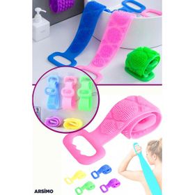 Arsimo 70 cm Çift Taraflı Silikon Banyo Sırt Lif Kesesi