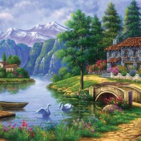 Art 1500 Parça Göl Köy Puzzle