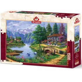 Art 1500 Parça Göl Köy Puzzle