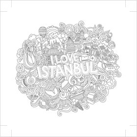 Art 40x40 cm Mandala I Love İstanbul Tuval