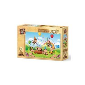 Art 5882 Kids Maymunlar Partisi 50 Parça Ahşap Puzzle