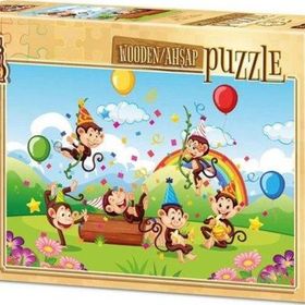 Art 5882 Kids Maymunlar Partisi 50 Parça Ahşap Puzzle
