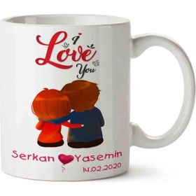Art Aşıklar Sevgililer Günü Baskılı Kupa