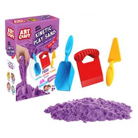 Art Craft Mor 1000 gr Kürek Mala Aksesuarlı Set Kinetik Oyun Kumu