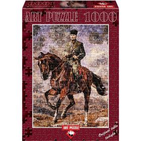 Art Gazi Mustafa Kemal Sakarya İsimli Atıyla Kolaj 1000 Parça Puzzle