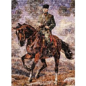 Art Gazi Mustafa Kemal Sakarya İsimli Atıyla Kolaj 1000 Parça Puzzle