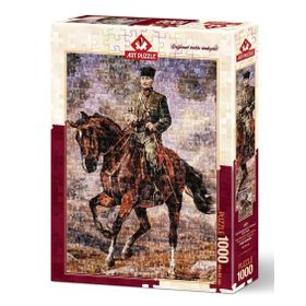 Art Gazi Mustafa Kemal Sakarya İsimli Atıyla Kolaj 1000 Parça Puzzle