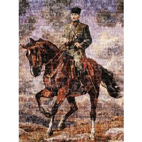 Art Gazi Mustafa Kemal Sakarya İsimli Atıyla Kolaj 1000 Parça Puzzle